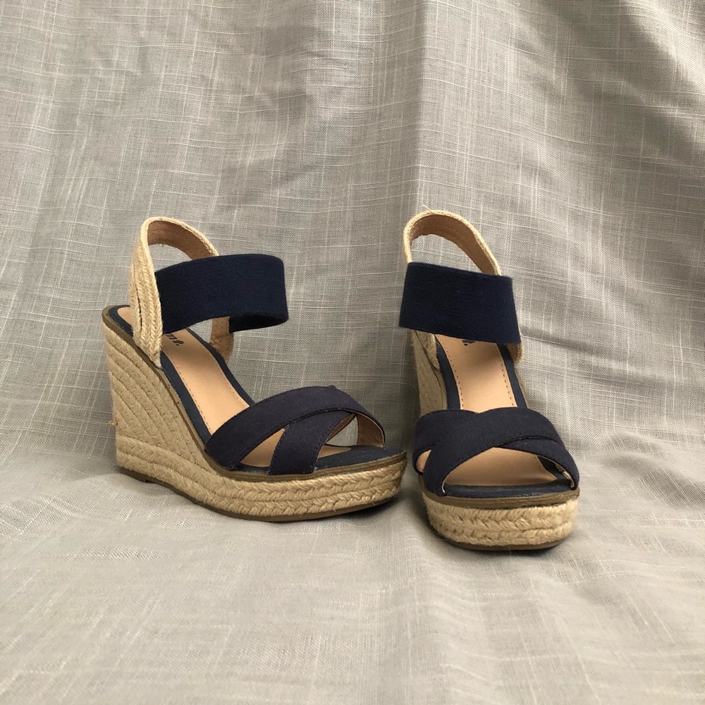 💙 Navy Blue Wedge Espadrilles